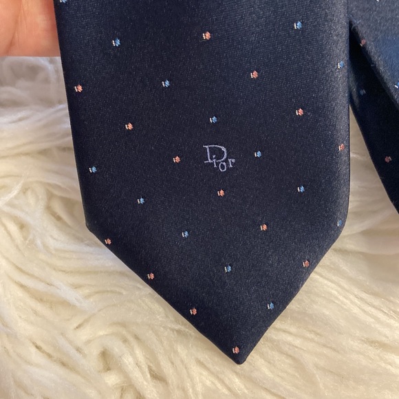 Christian Dior Man Tie navy blue color excellent condition - Picture 7 of 8